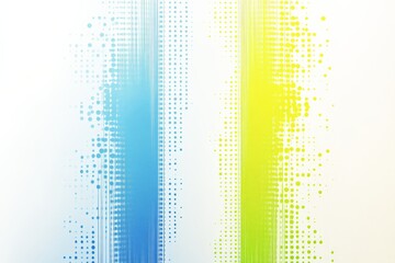 Abstract design featuring gradient lines and dots in blue and green hues on a light background
