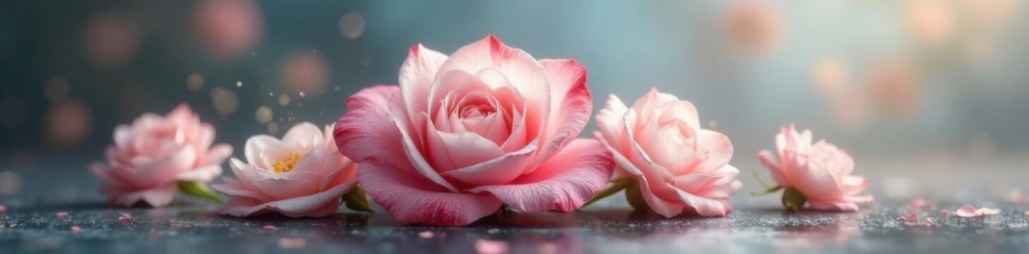 Florero de cristal con rosas blancas secas en un ambiente, seco, cristal