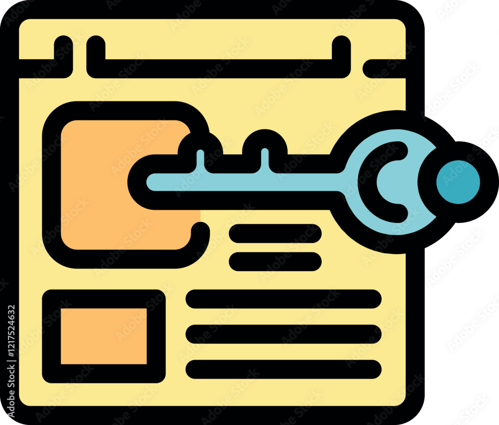 Poster key unlocking web page symbolizing secure access, data protection, website security, and privacy in 