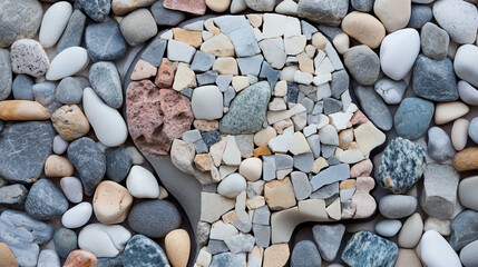 Stone mosaic profile pattern. Used in art therapy and creative psychological expression.