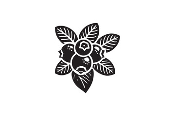 black-and-white simple blue berry  vector silhouette 