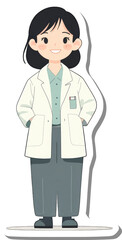 A Smiling Female Doctor Wearing a White Coat