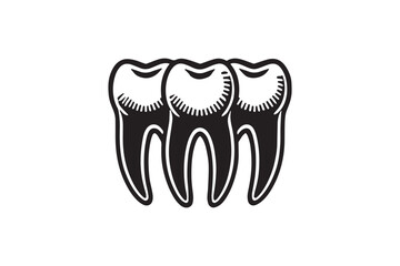  black and white simple teeth vector silhouette 