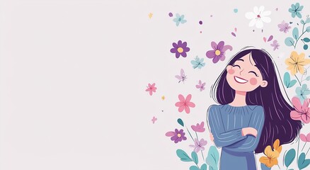 Obraz premium International Women Day paper cut woman card