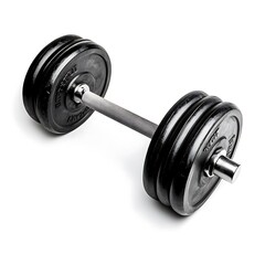 Naklejka premium black barbell isolated on white background