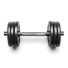 Fototapeta premium black barbell isolated on white background