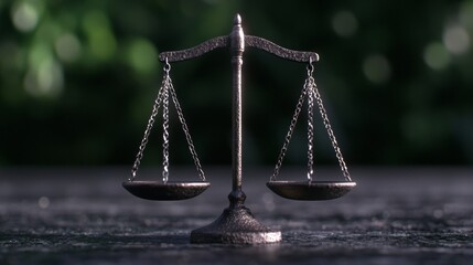 Scales of Justice 3D Render, Dark Background, Balance Concept, Justice, Law Law, Balance