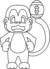 Monkey American Football Sports Animal Vector Graphic Art Illustration