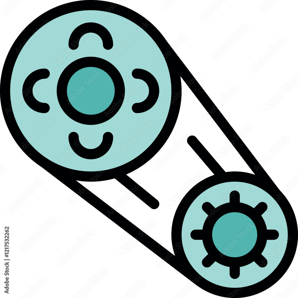 Poster timing belt efficiently transmitting power by rotating gears, ensuring synchronized movement and pre