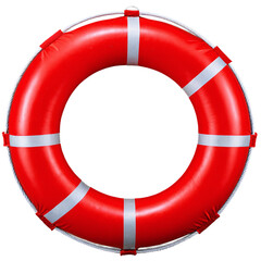 red Lifebuoy isolated on transparent background
