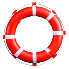 red Lifebuoy isolated on transparent background