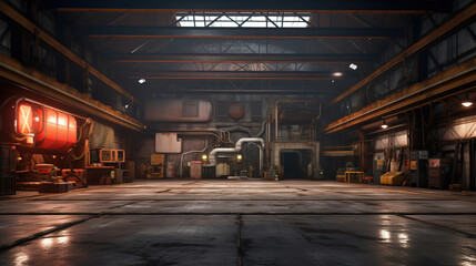 Fototapeta premium Industrial Warehouse Interior Design