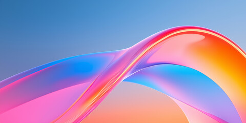 abstract colorful background, minimalist arc digital background for web, banner, technology, translucent glass, 3d render