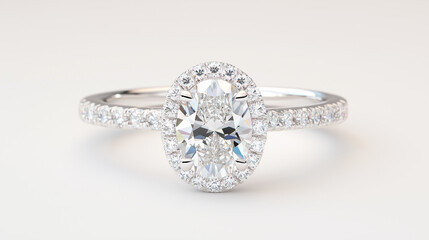 Diamond ring with a white band