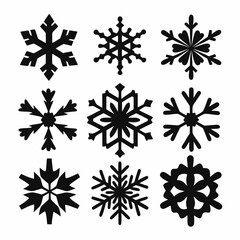  Set of snowflakes icons vector art illustration