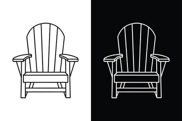 Adirondack chair icon vector on White Background ,Vector Art Illustration on white background.