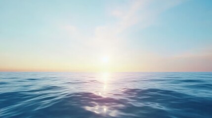 Obraz premium Breathtaking golden sunset over a tranquil ocean, picturesque horizon view golden