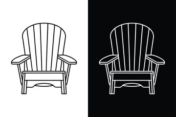 Adirondack chair icon vector on White Background ,Vector Art Illustration on white background.