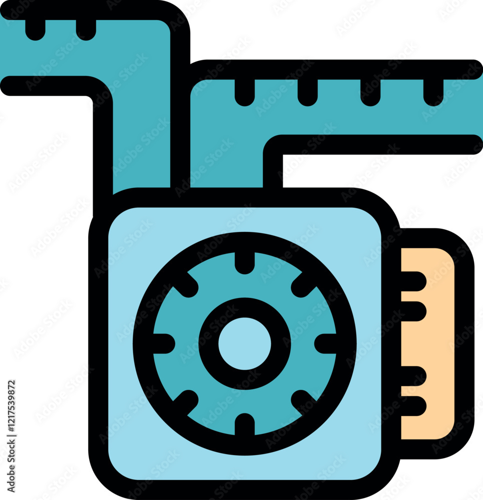 Poster gas meter with locking dial and pipes displaying measurement data ensures accurate tracking and secu