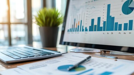 Financial Data Analysis: Charts and Graphs on Desktop