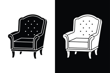 Armchair chair icon vector on White Background ,Vector Art Illustration on white background.