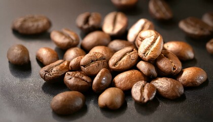 Naklejka premium coffee beans on wooden background
