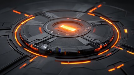 Futuristic clock with glowing lights, a stunning display of time and technology futuristic