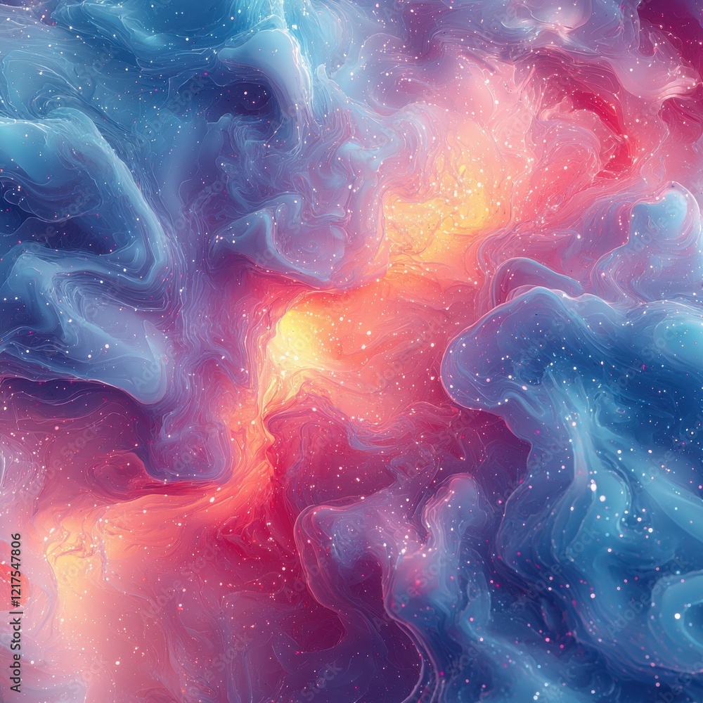 Poster fluid overlay gradient patterns colorful textures in cosmic space abstract art vibrant environment d