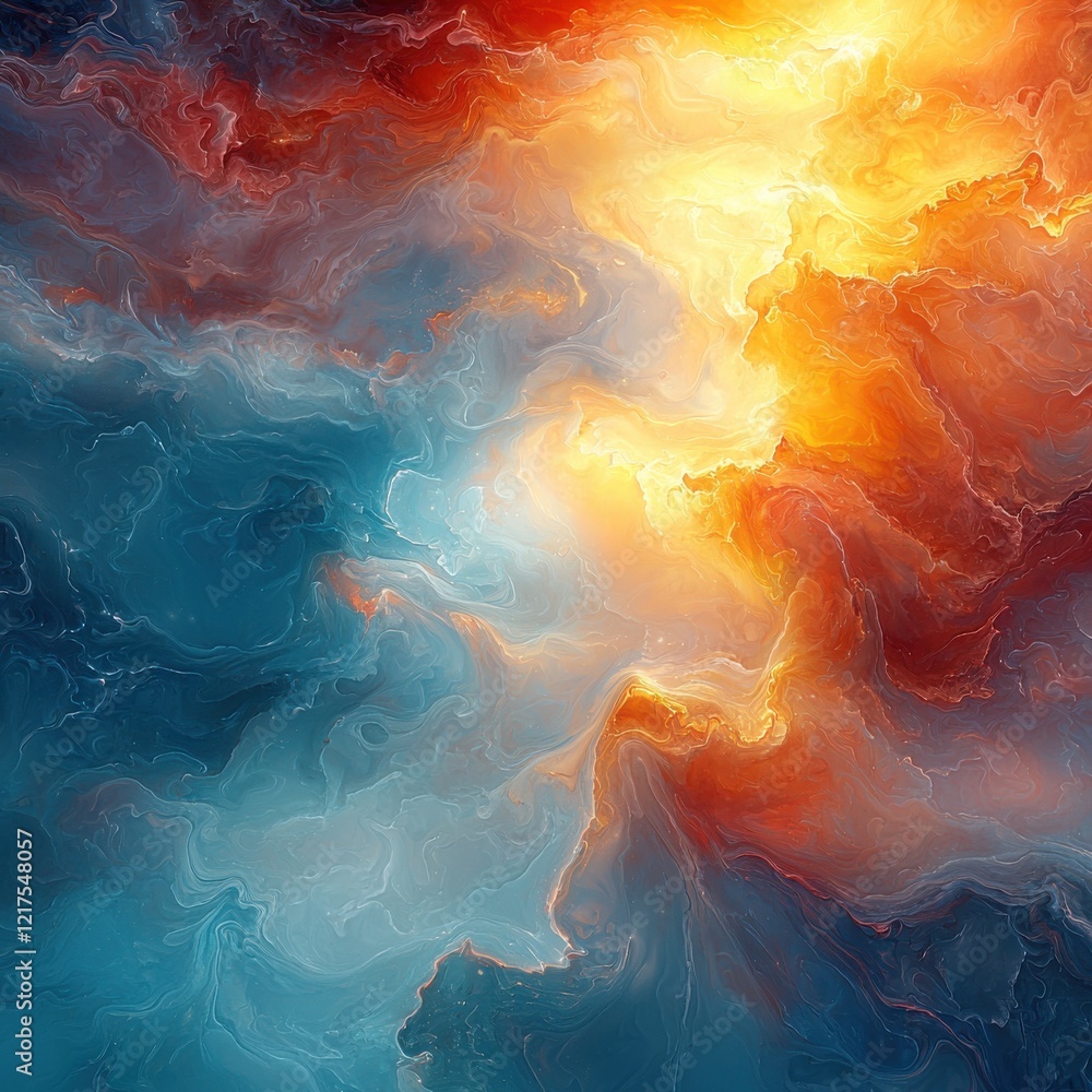 Aufkleber dynamic fluid overlay textures in a vivid cosmic environment abstract art hyper- viewpoint