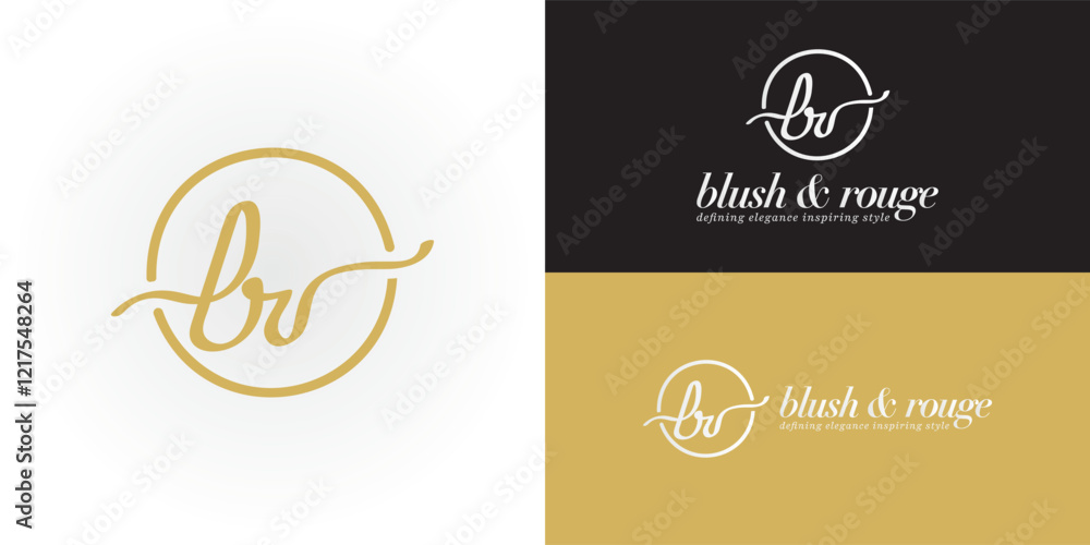 Poster the elegant and sophisticated logo design features the initials br intertwined in a handwritten scri