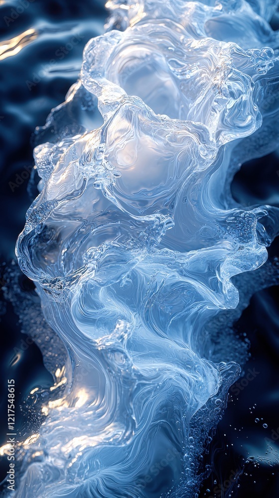Poster fluid overlay ripple patterns water surface abstract art natural environment close-up view hyper-tex