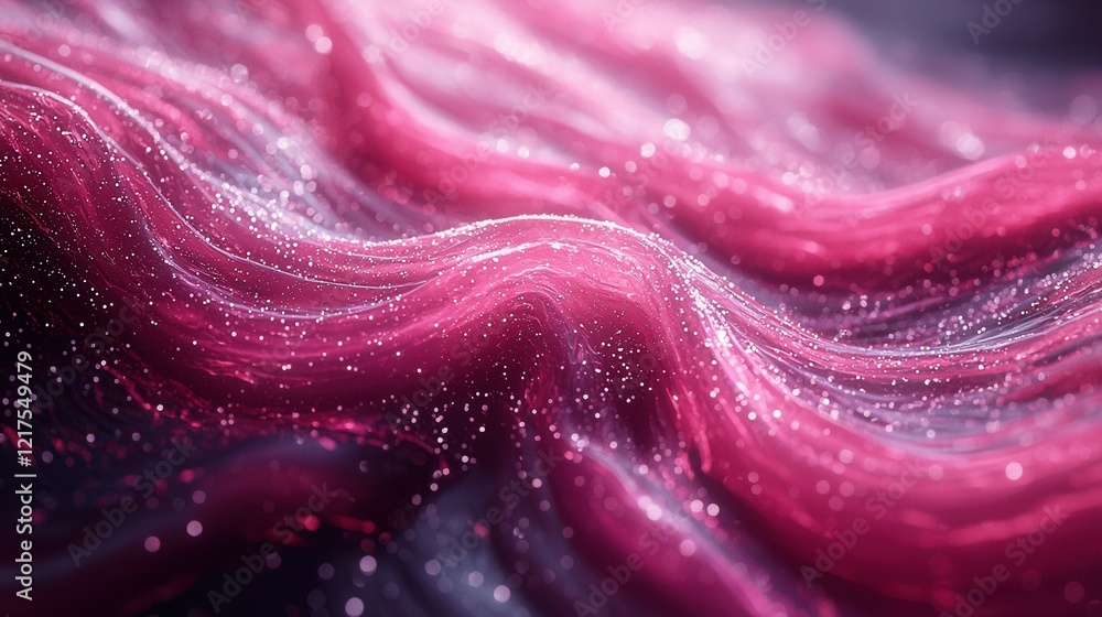 Poster fluid texture flowing shimmering liquid waves abstract digital artwork dark background artistic view