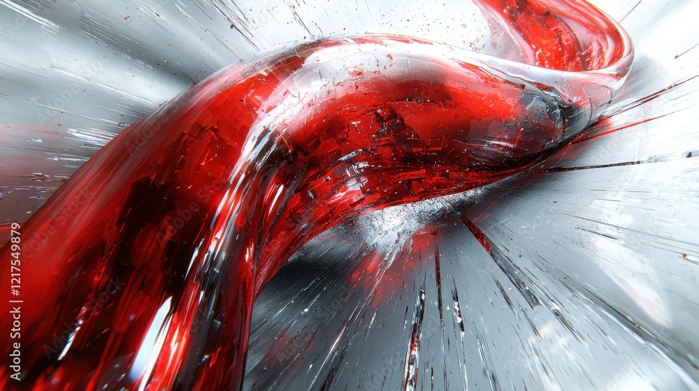 Aufkleber dynamic fluid overlay futuristic red textures in abstract environment -impact visuals