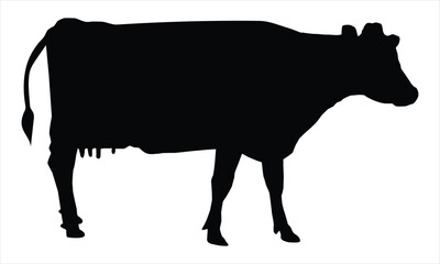 silhouette of a cow on a white background