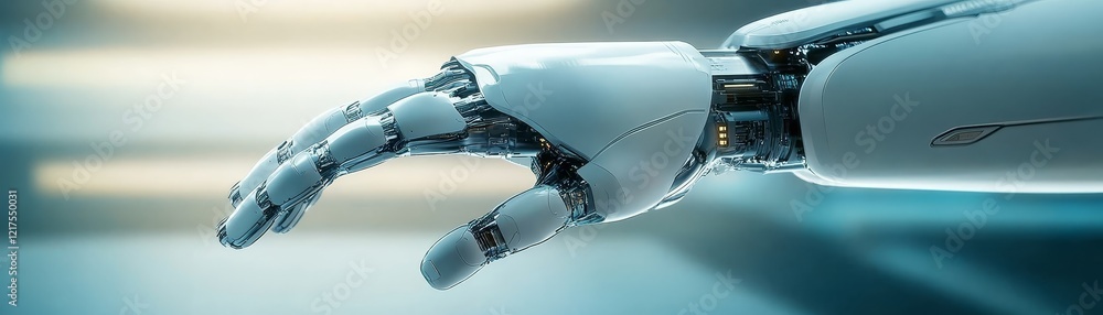 Aufkleber robotic hand reaching out, exploring the future of artificial intelligence and automation in modern 