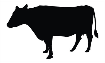 silhouette of a cow on a white background