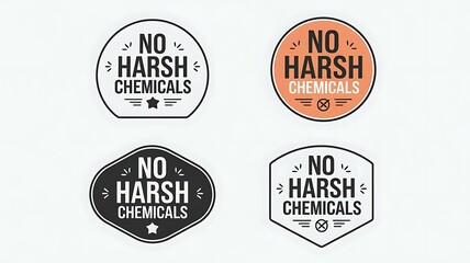 Fototapeta premium No Harsh Chemicals Badge Template Illustration 