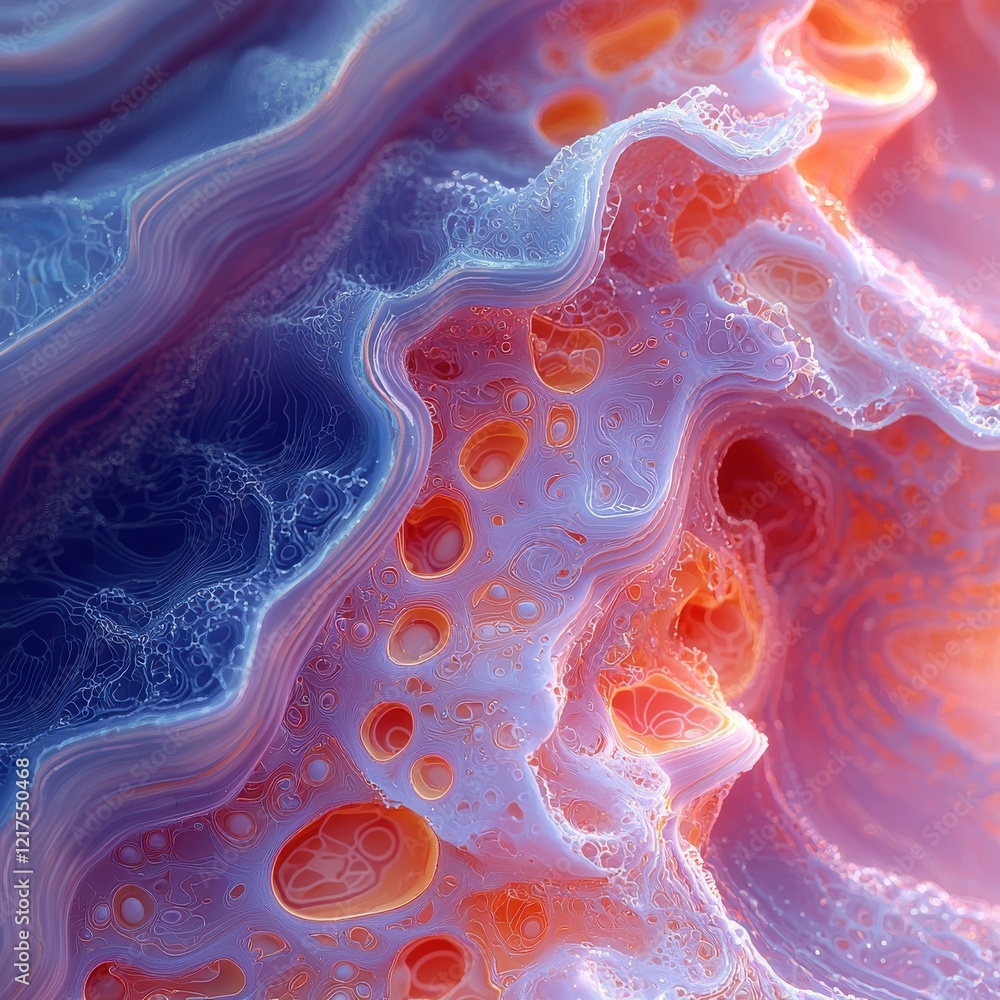 Poster fluid overlay abstract textures and details in hyperspace environment digital art creation visually 
