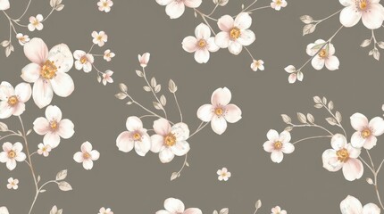 Fototapeta premium Pale Pink Watercolor Flowers