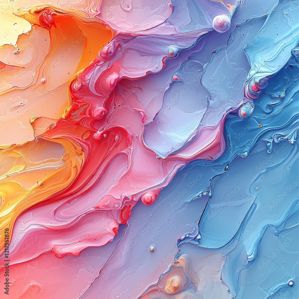 Poster dynamic fluid overlay textures abstract art digital design vibrant colors close-up view modern aesth