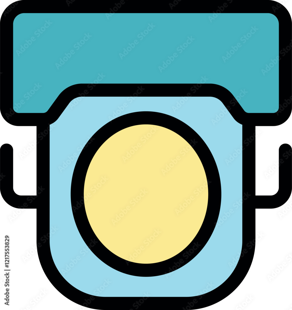 Poster instant print camera capturing memories with a retro design, combining vintage charm with modern tec