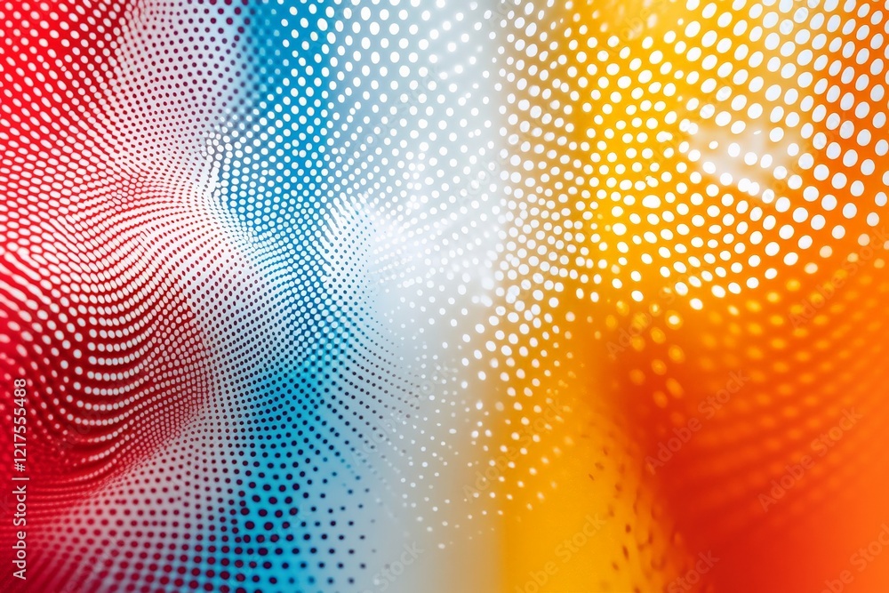 Poster colorful abstract patterns create a dynamic visual experience in vibrant shades of red, blue, and ye