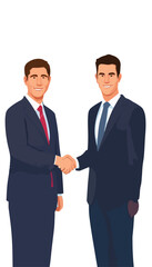 Fototapeta premium Professional Partnership: Handshake Between Two Men Vector Design