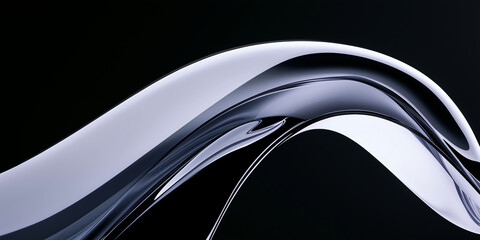 abstract wave background, black white, minimal background for web, banner, technology, 3d render
