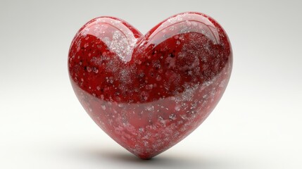 Fototapeta premium A stunning heart sculpture shines in minimalistic art gallery symbolizing love emotion