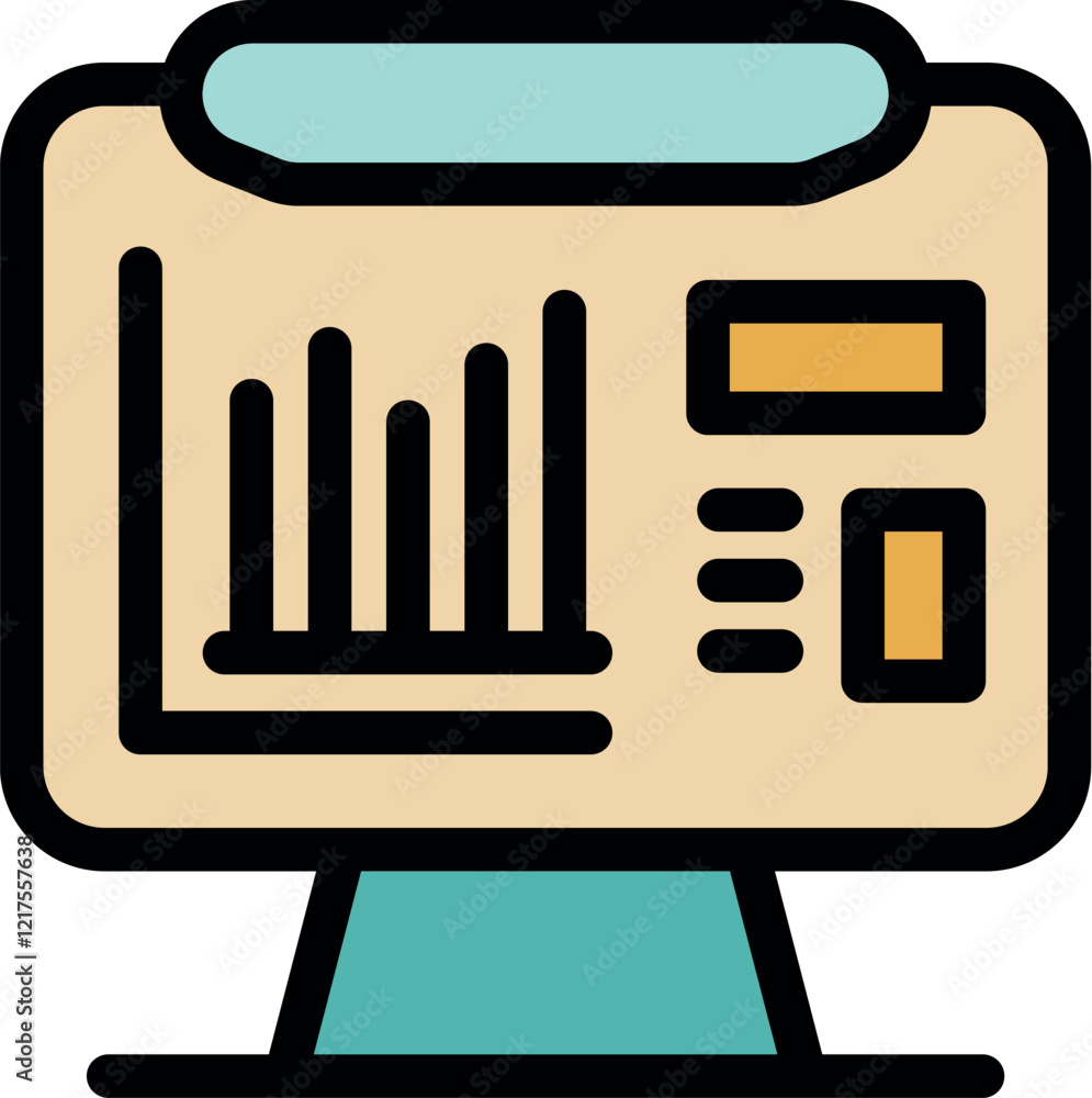 Poster statistical analysis results and a growing bar graph are displayed on a computer monitor, suggesting