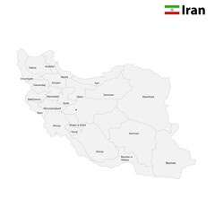 Map of Iran with flag. 3d map of Iran 