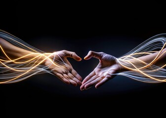 Abstract surrealism: long exposure photography's continuous line art depicts light trails and hand motion blur.