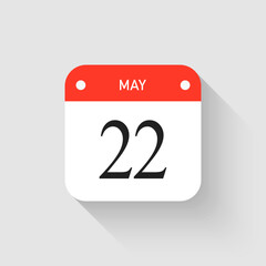 Vector icon page day calendar - 22 May month