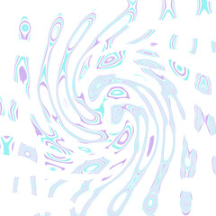 An abstract transparent psychedelic wavy spiral shape design element overlay.